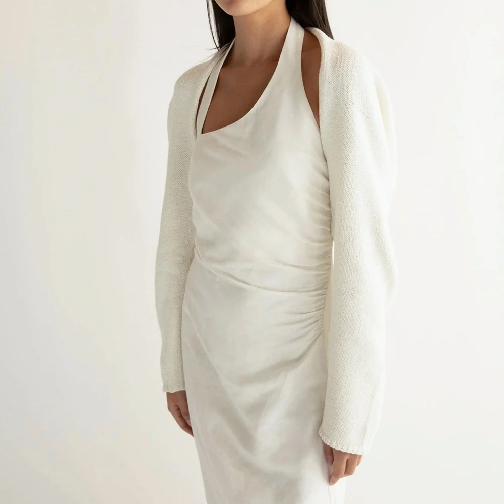 OAK + FORT Cream Women's Shrug - Picture 1 of 5